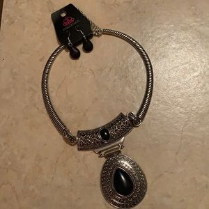 Brand new black and silver necklace/earrings set